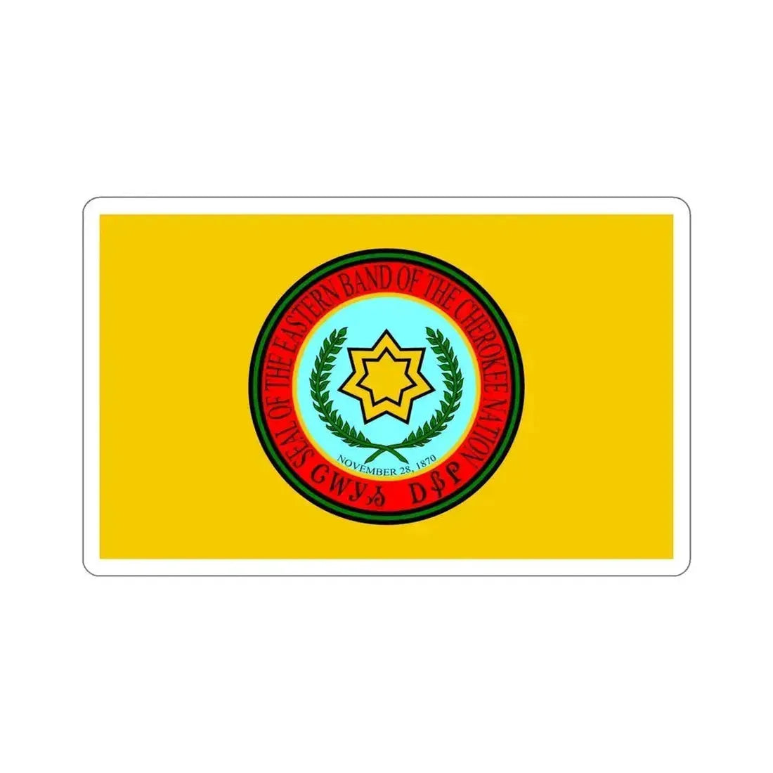Eastern Band Cherokee Flag STICKER Vinyl Die-Cut Decal 6 Inch - The Sticker Space