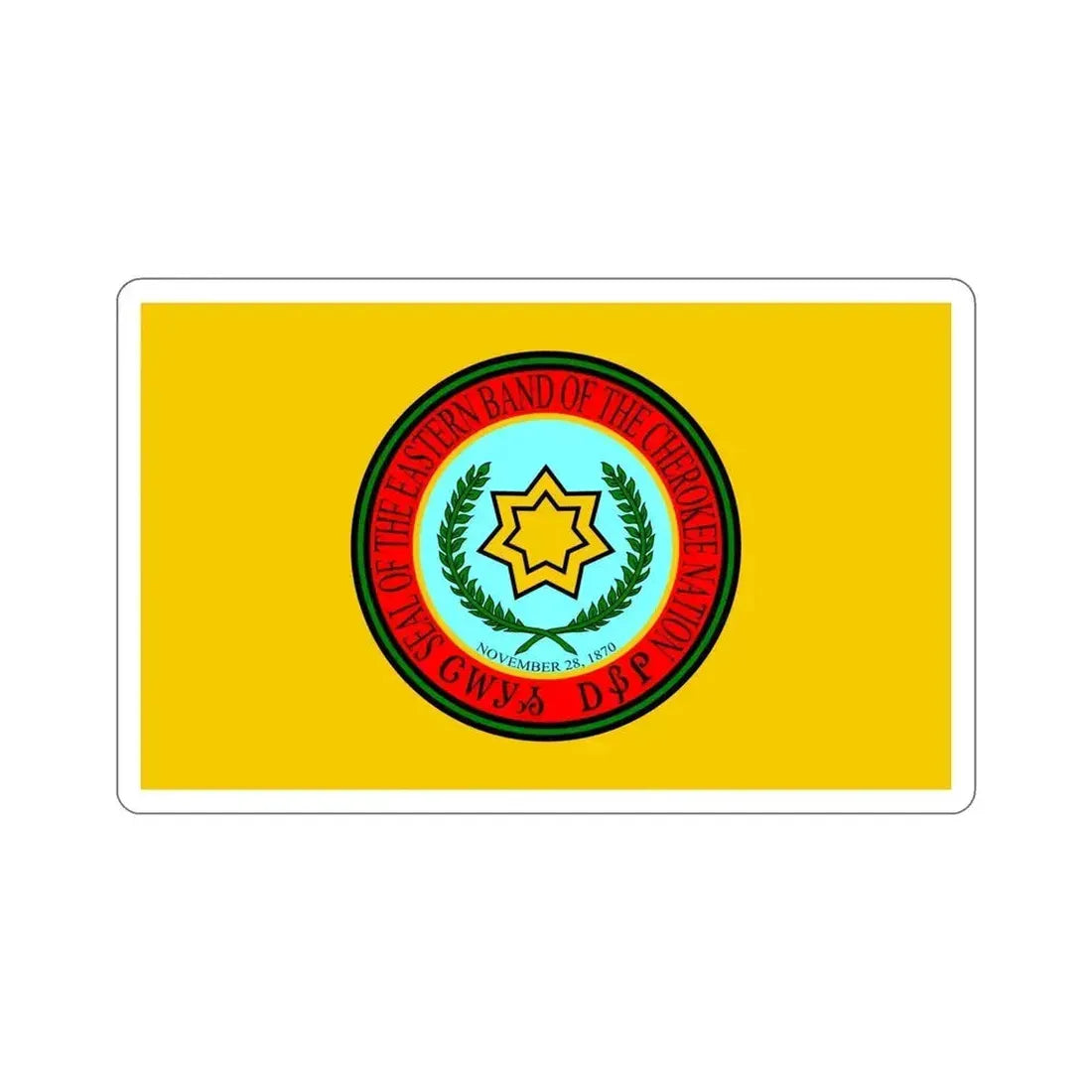 Eastern Band Cherokee Flag STICKER Vinyl Die-Cut Decal 6 Inch - The Sticker Space