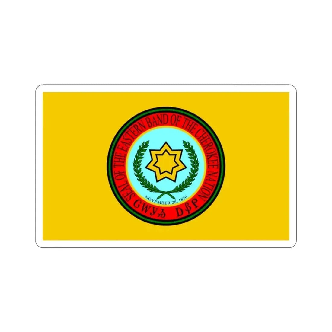 Eastern Band Cherokee Flag STICKER Vinyl Die-Cut Decal - The Sticker Space