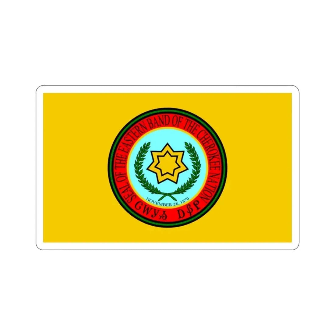Eastern Band Cherokee Flag STICKER Vinyl Die-Cut Decal - The Sticker Space