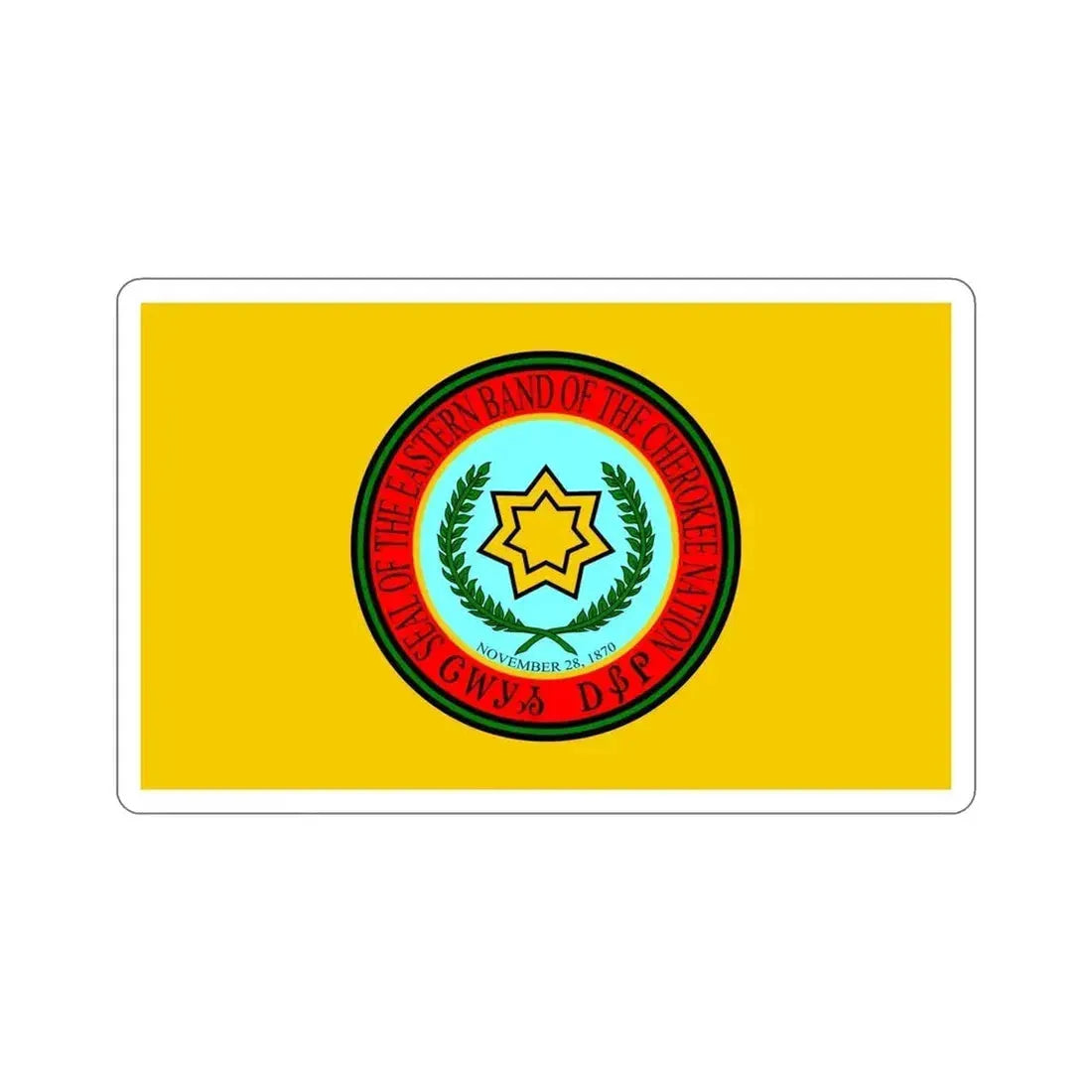 Eastern Band Cherokee Flag STICKER Vinyl Die-Cut Decal - The Sticker Space