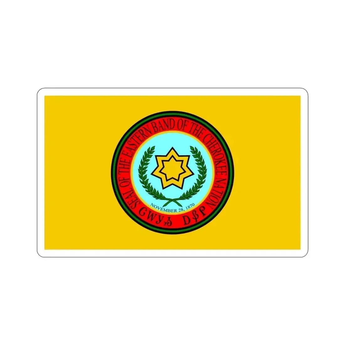 Eastern Band Cherokee Flag STICKER Vinyl Die-Cut Decal - The Sticker Space