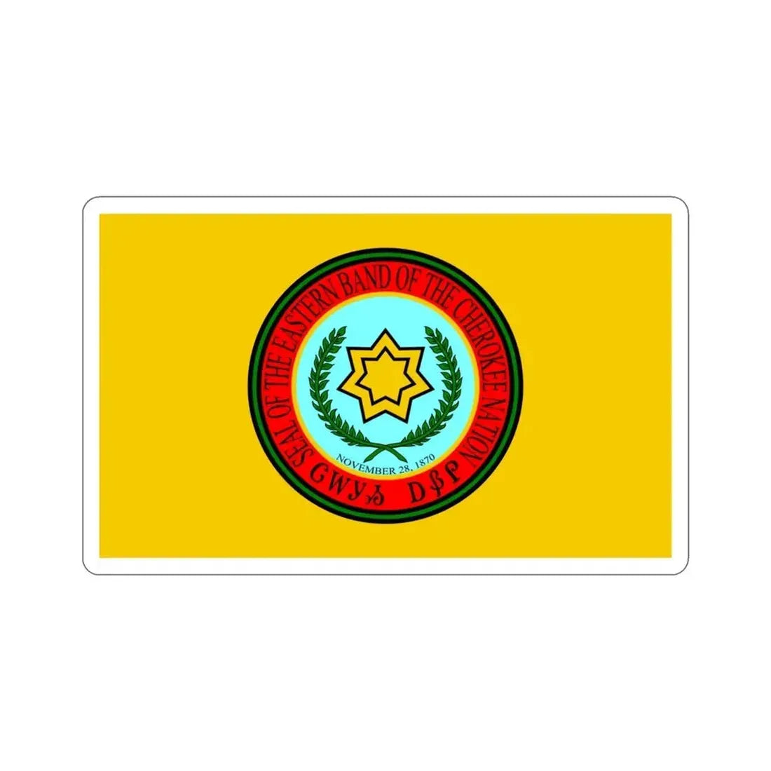 Eastern Band Cherokee Flag STICKER Vinyl Die-Cut Decal - The Sticker Space