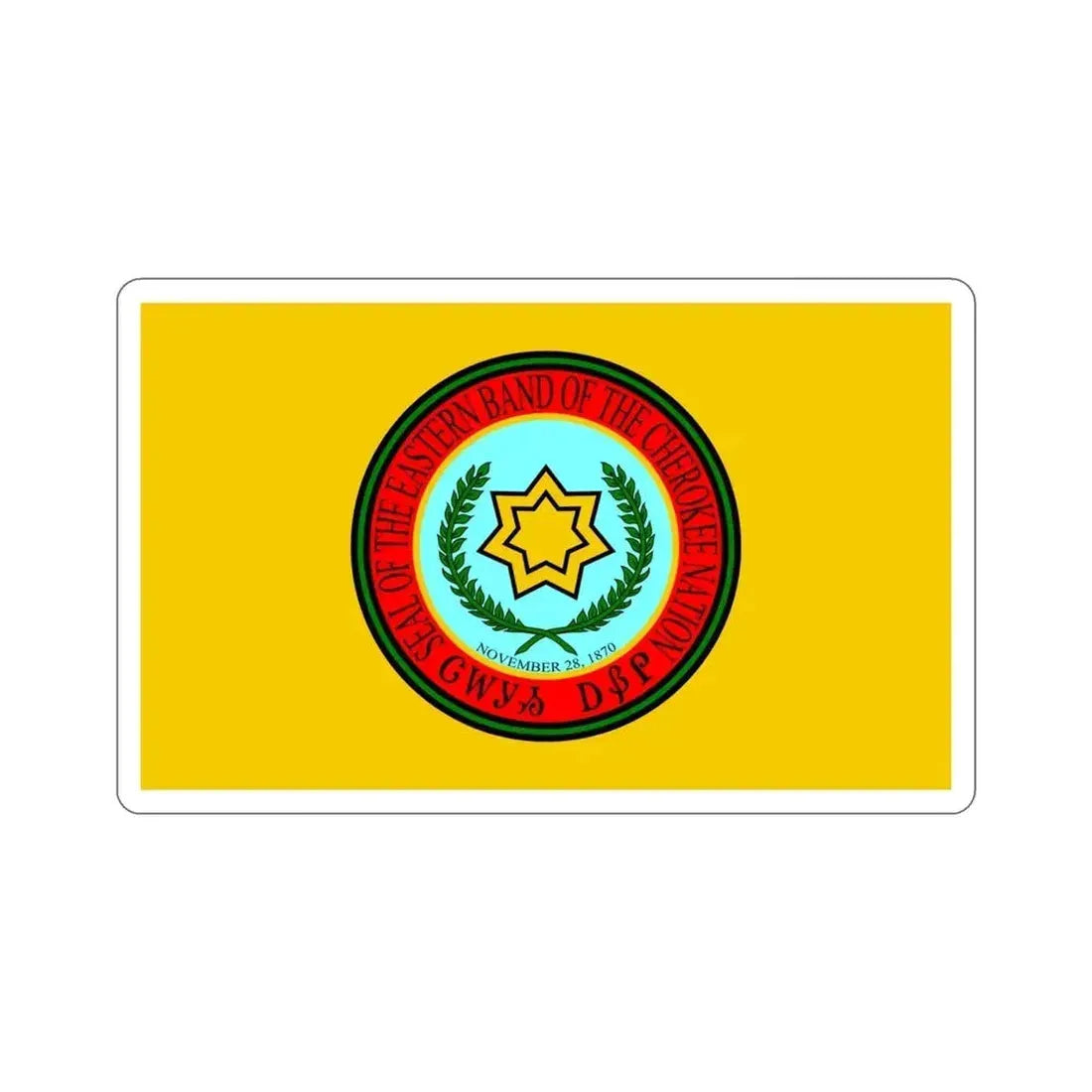 Eastern Band Cherokee Flag STICKER Vinyl Die-Cut Decal - The Sticker Space
