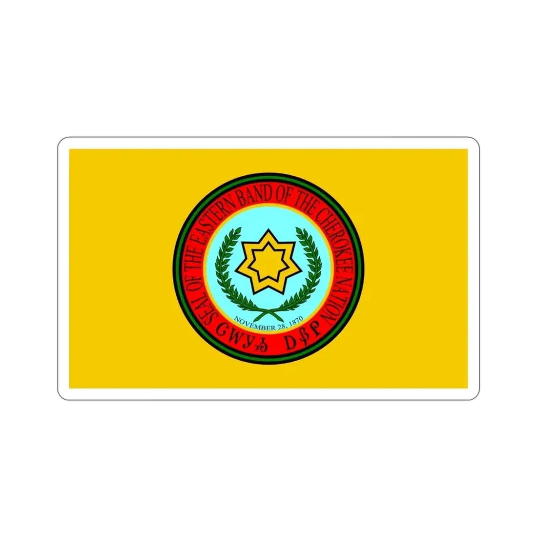 Eastern Band Cherokee Flag STICKER Vinyl Die-Cut Decal - The Sticker Space