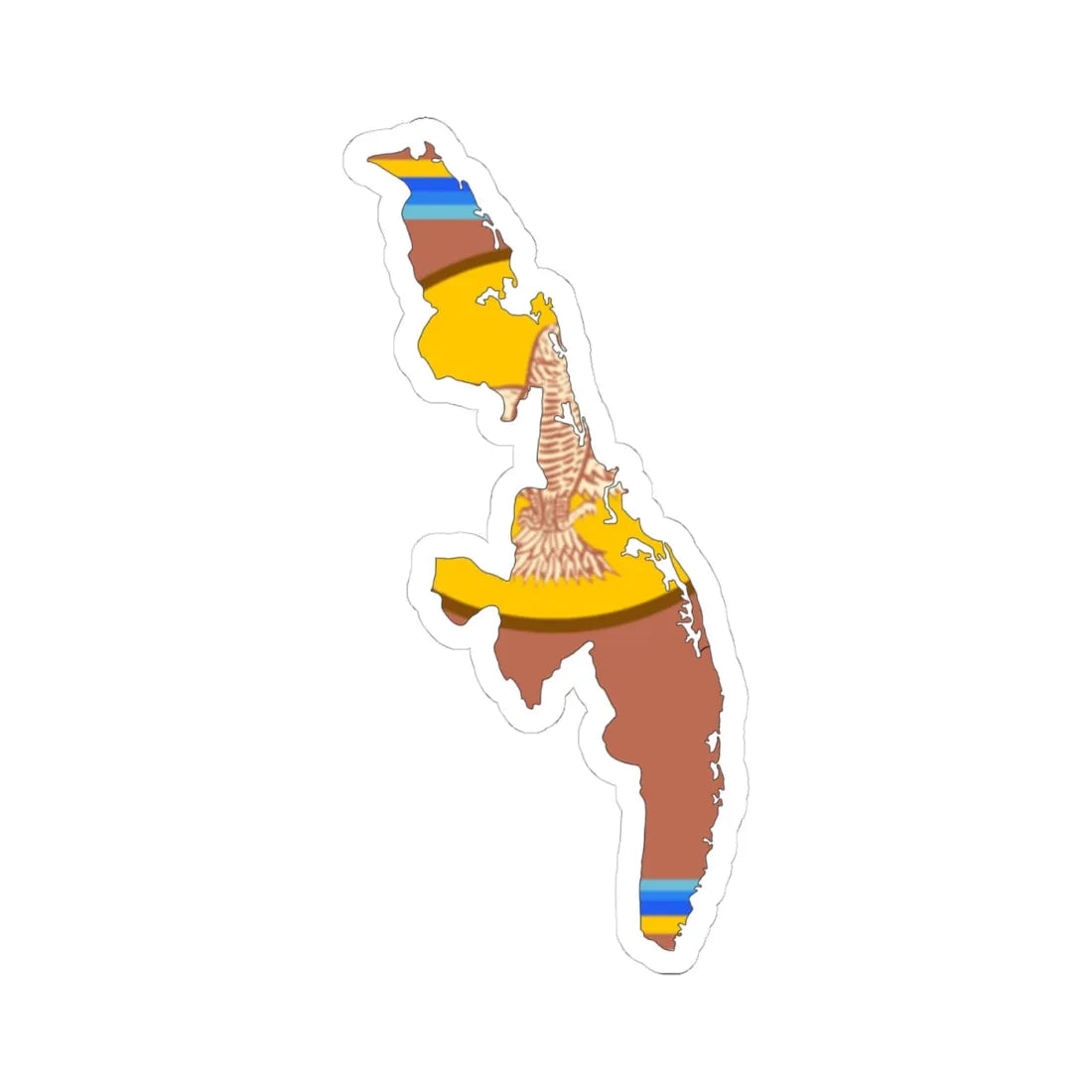 Eastern Province Flag-map (Sri Lanka) STICKER Vinyl Kiss-Cut Decal 4 Inch White - The Sticker Space
