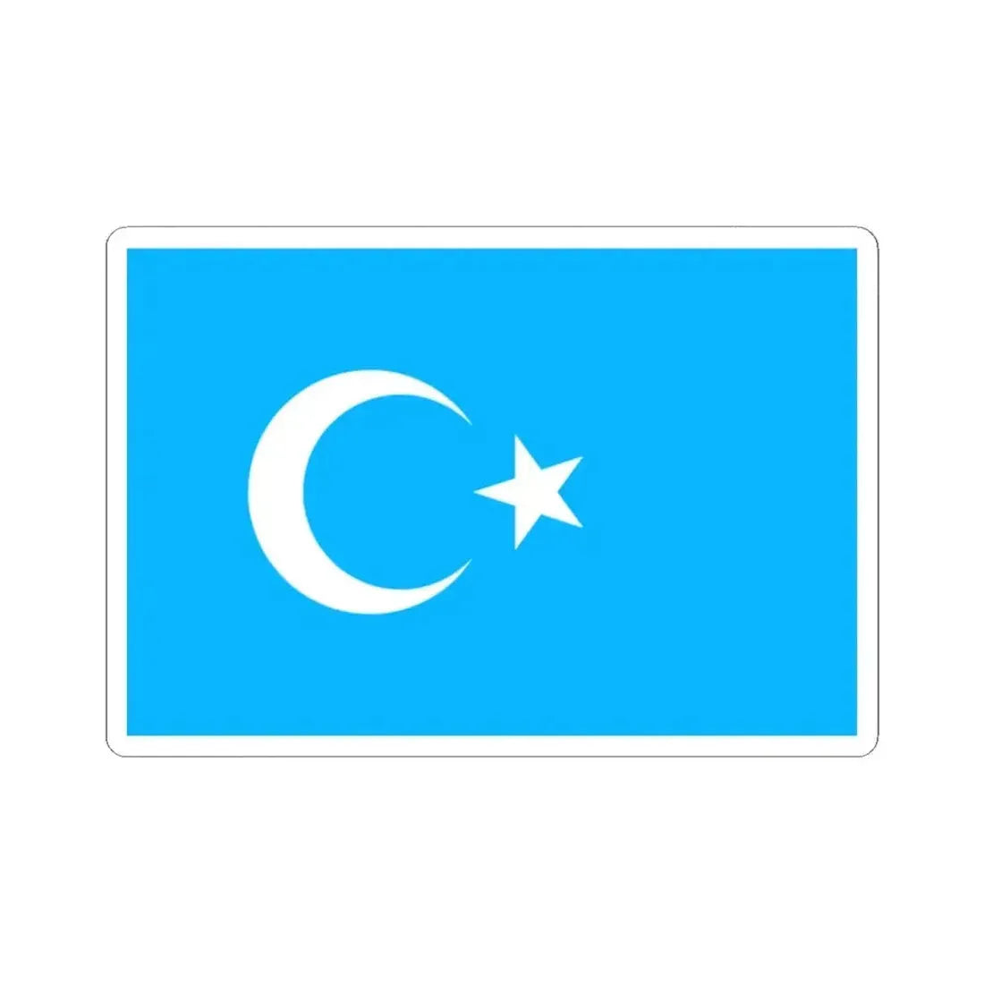 Eastern Turkistan Flag (China) STICKER Vinyl Kiss-Cut Decal 2 Inch White - The Sticker Space