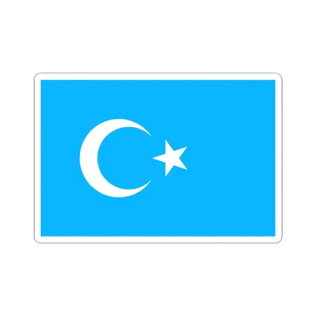 Eastern Turkistan Flag (China) STICKER Vinyl Kiss-Cut Decal 3 Inch White - The Sticker Space