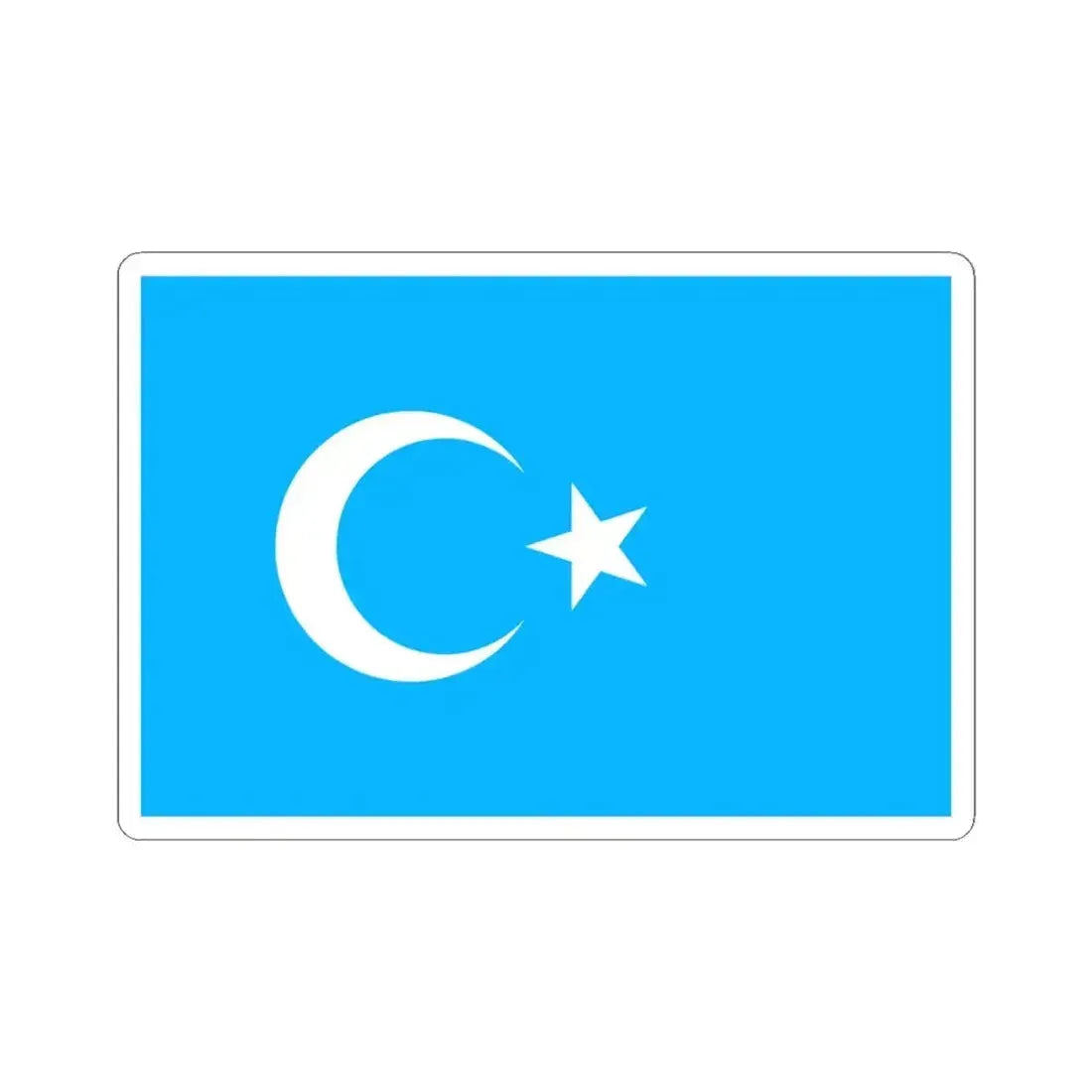 Eastern Turkistan Flag (China) STICKER Vinyl Kiss-Cut Decal 4 Inch White - The Sticker Space