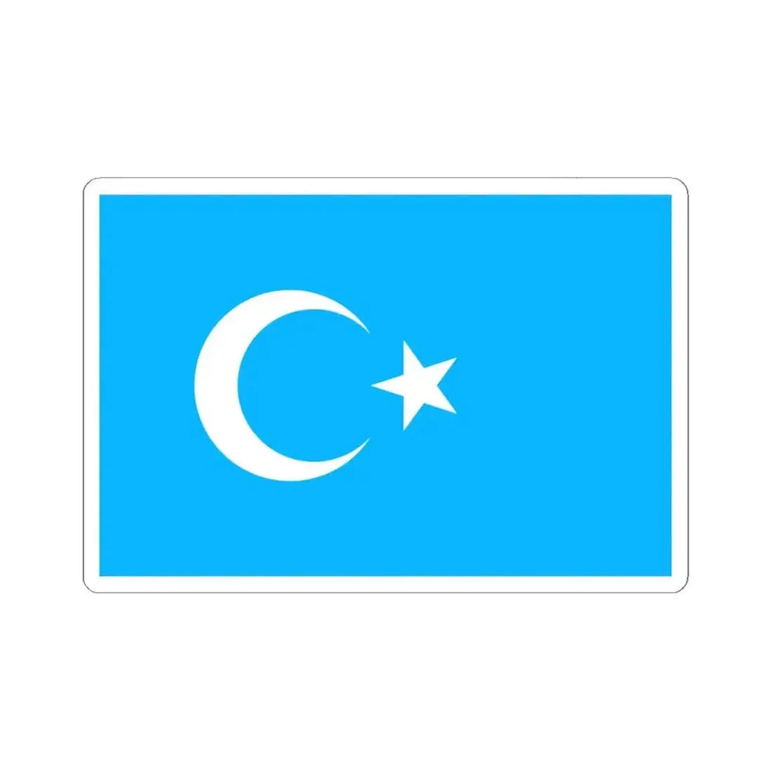 Eastern Turkistan Flag (China) STICKER Vinyl Kiss-Cut Decal 6 Inch White - The Sticker Space