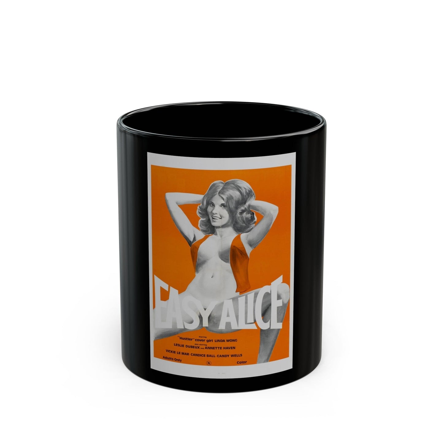 EASY ALICE 1976 Movie Poster - Black Coffee Mug-11oz-The Sticker Space