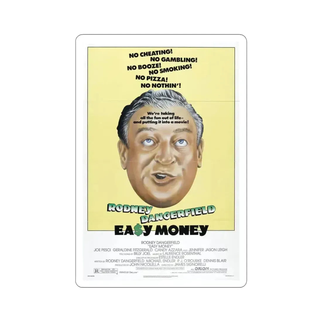 Easy Money 1983 Movie Poster STICKER Vinyl Die-Cut Decal 3 Inch - The Sticker Space