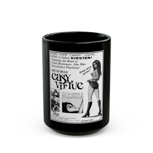 EASY VIRTUE 1972 Movie Poster - Black Coffee Mug-15oz-The Sticker Space