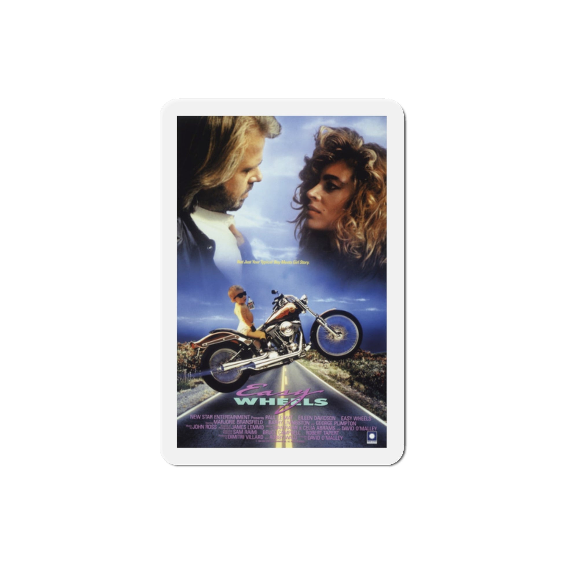 Easy Wheels 1989 Movie Poster Die-Cut Magnet-2" x 2"-The Sticker Space