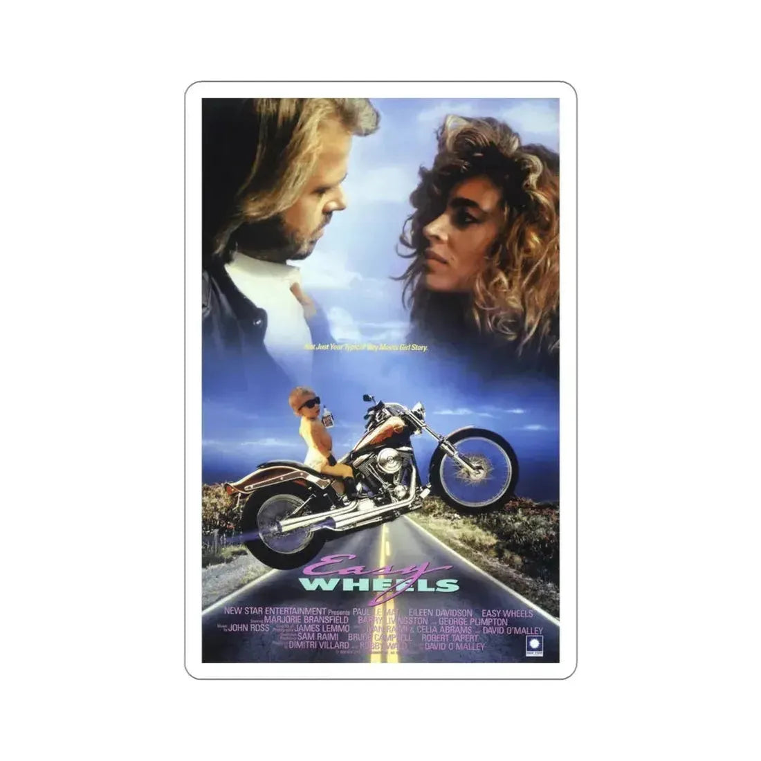 Easy Wheels 1989 Movie Poster STICKER Vinyl Die-Cut Decal 4 Inch - The Sticker Space