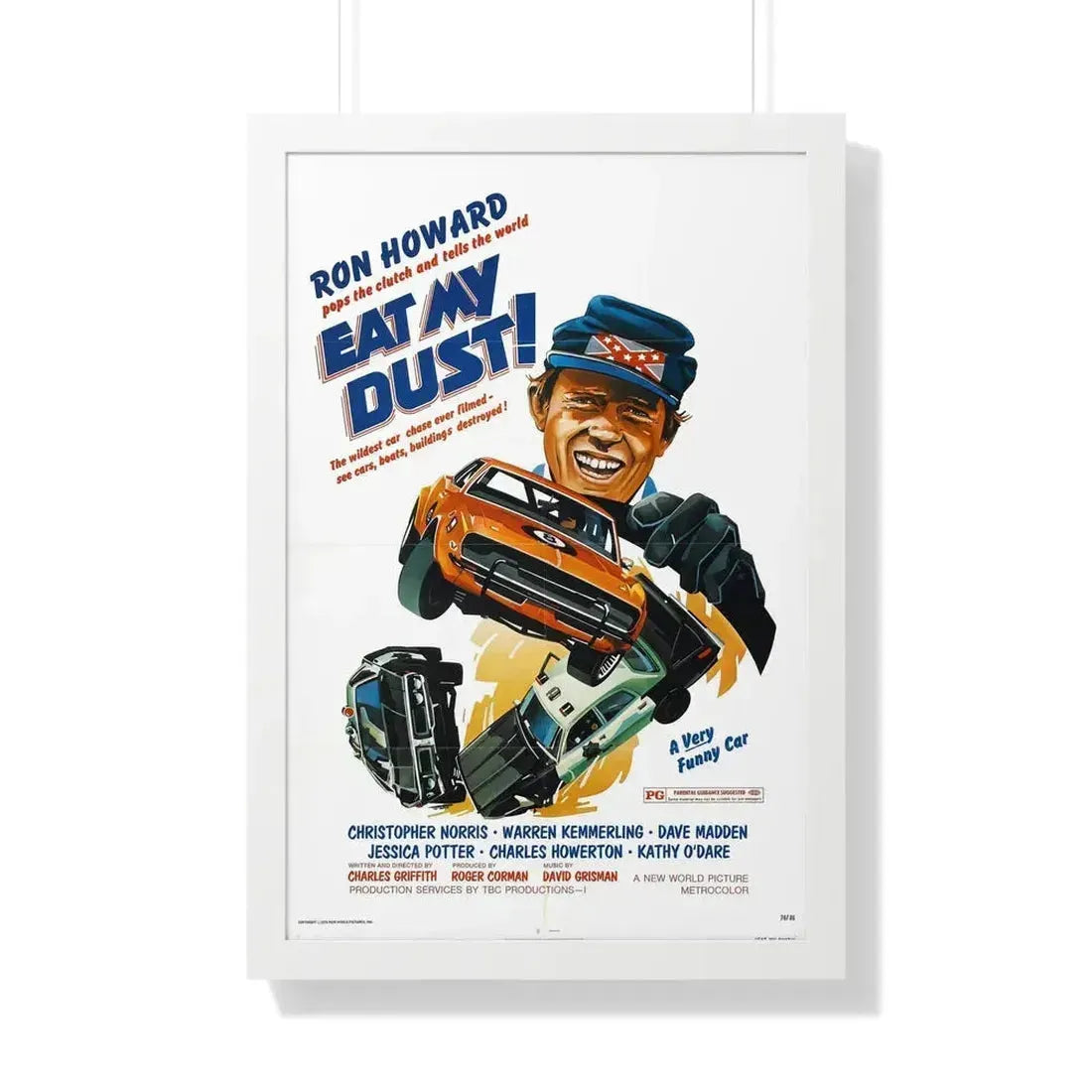 EAT MY DUST 1976 - Framed Movie Poster 20" x 30" White - The Sticker Space