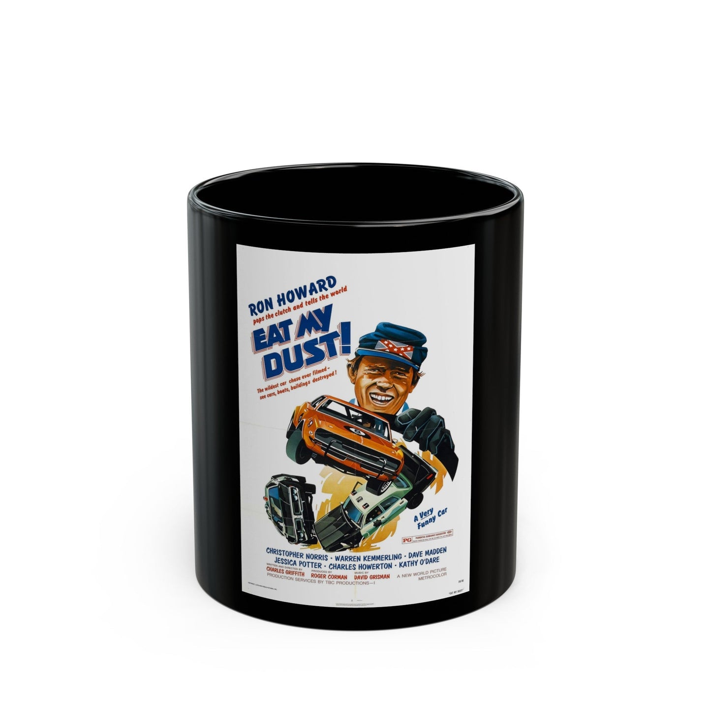 EAT MY DUST 1976 Movie Poster - Black Coffee Mug-11oz-The Sticker Space