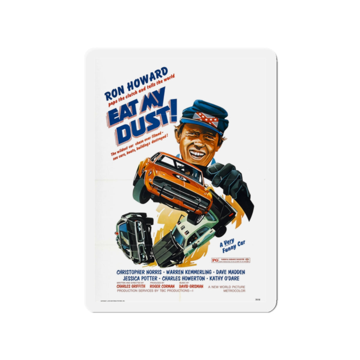 EAT MY DUST 1976 Movie Poster - Die-Cut Magnet-2" x 2"-The Sticker Space