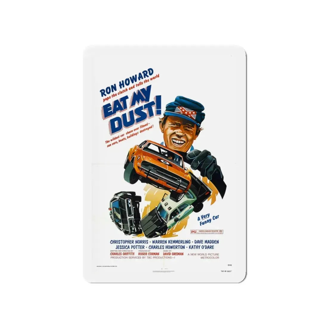 EAT MY DUST 1976 Movie Poster - Refrigerator Magnet 4 Inch - The Sticker Space