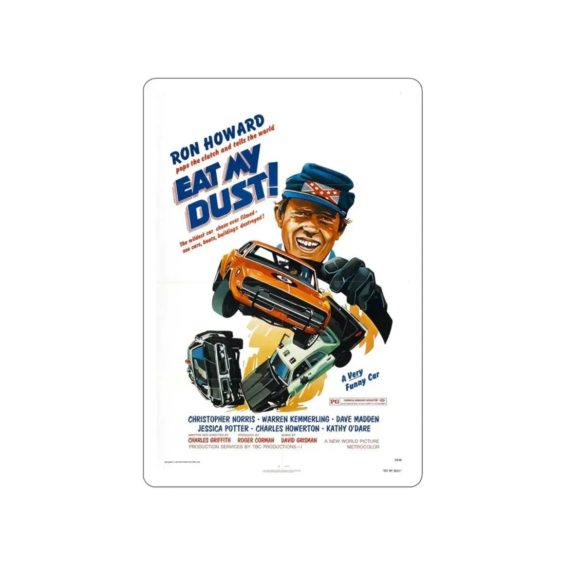 EAT MY DUST 1976 Movie Poster STICKER Vinyl Die-Cut Decal - The Sticker Space