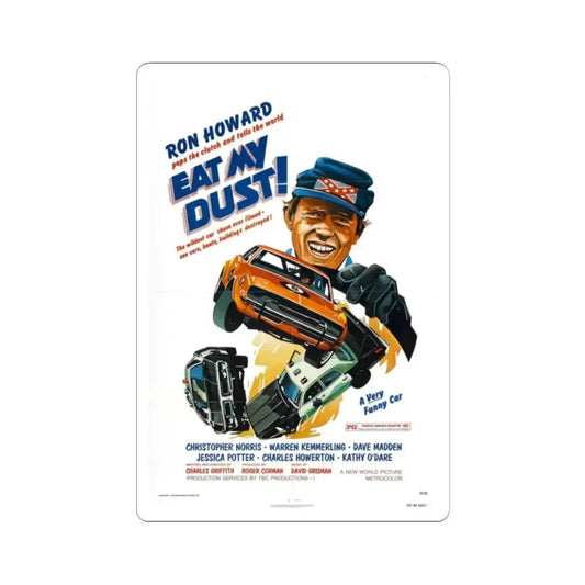 EAT MY DUST 1976 Movie Poster - STICKER Vinyl Kiss-Cut Decal 2 Inch White - The Sticker Space