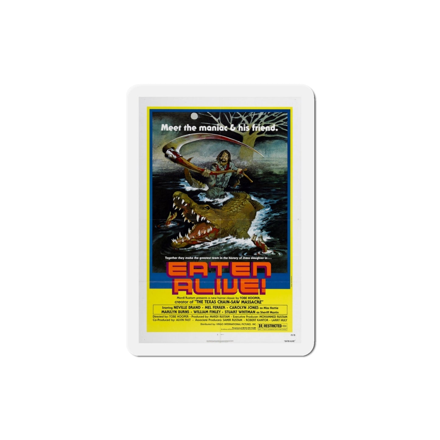 Eaten Alive 1976 Movie Poster Die-Cut Magnet-3 Inch-The Sticker Space