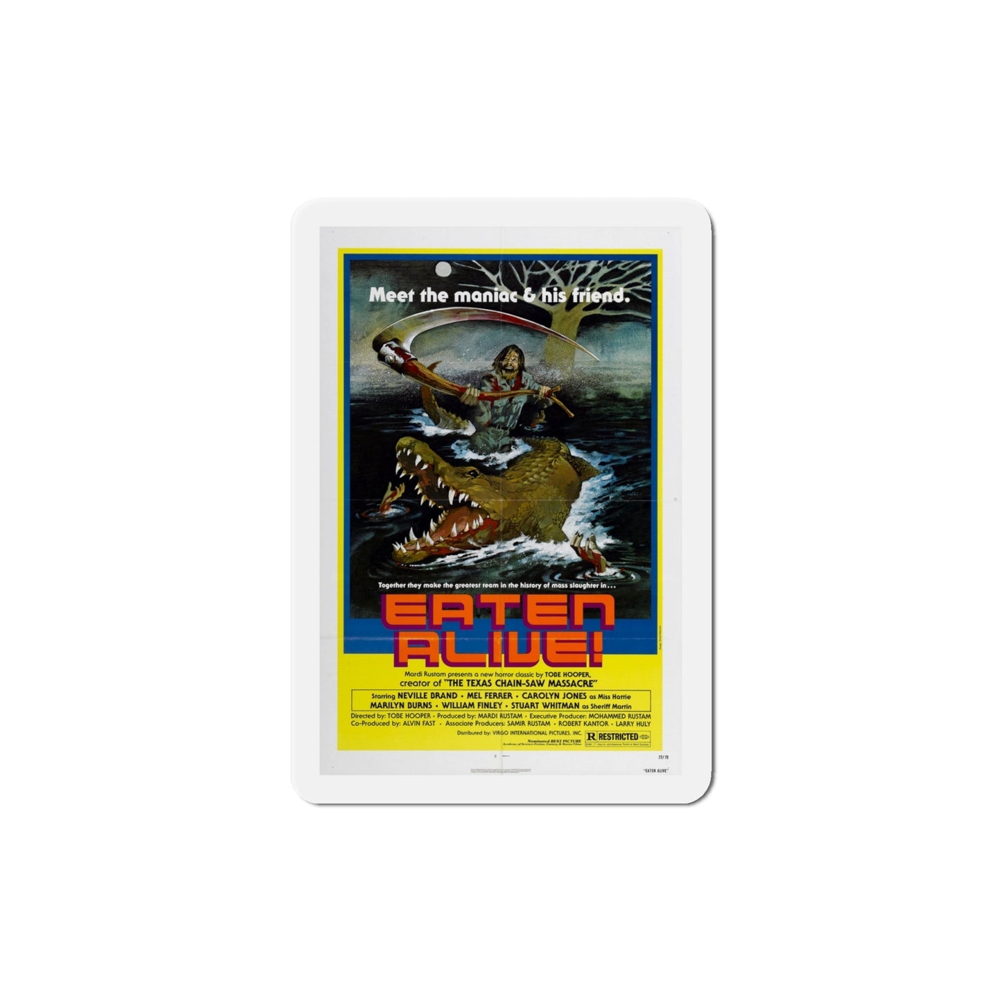 Eaten Alive 1976 Movie Poster Die-Cut Magnet-4 Inch-The Sticker Space