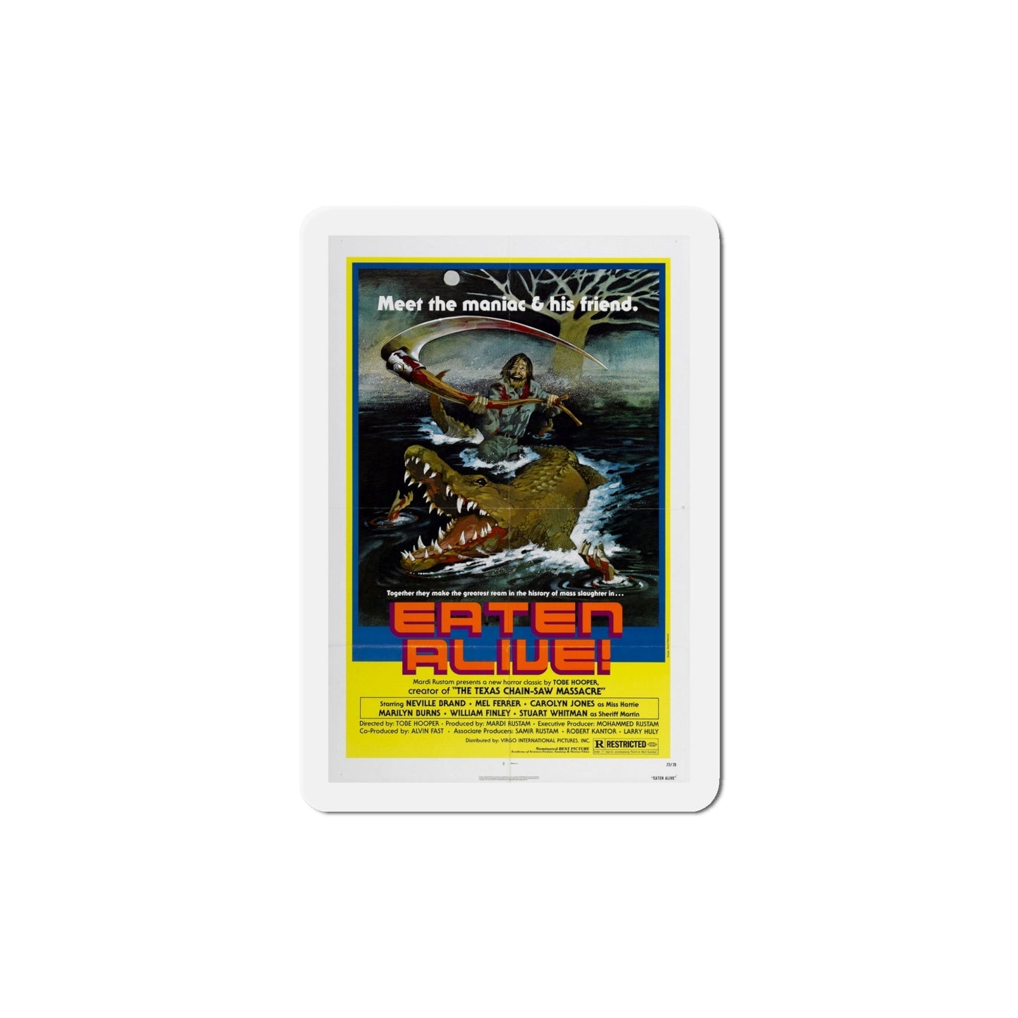 Eaten Alive 1976 Movie Poster Die-Cut Magnet-5 Inch-The Sticker Space