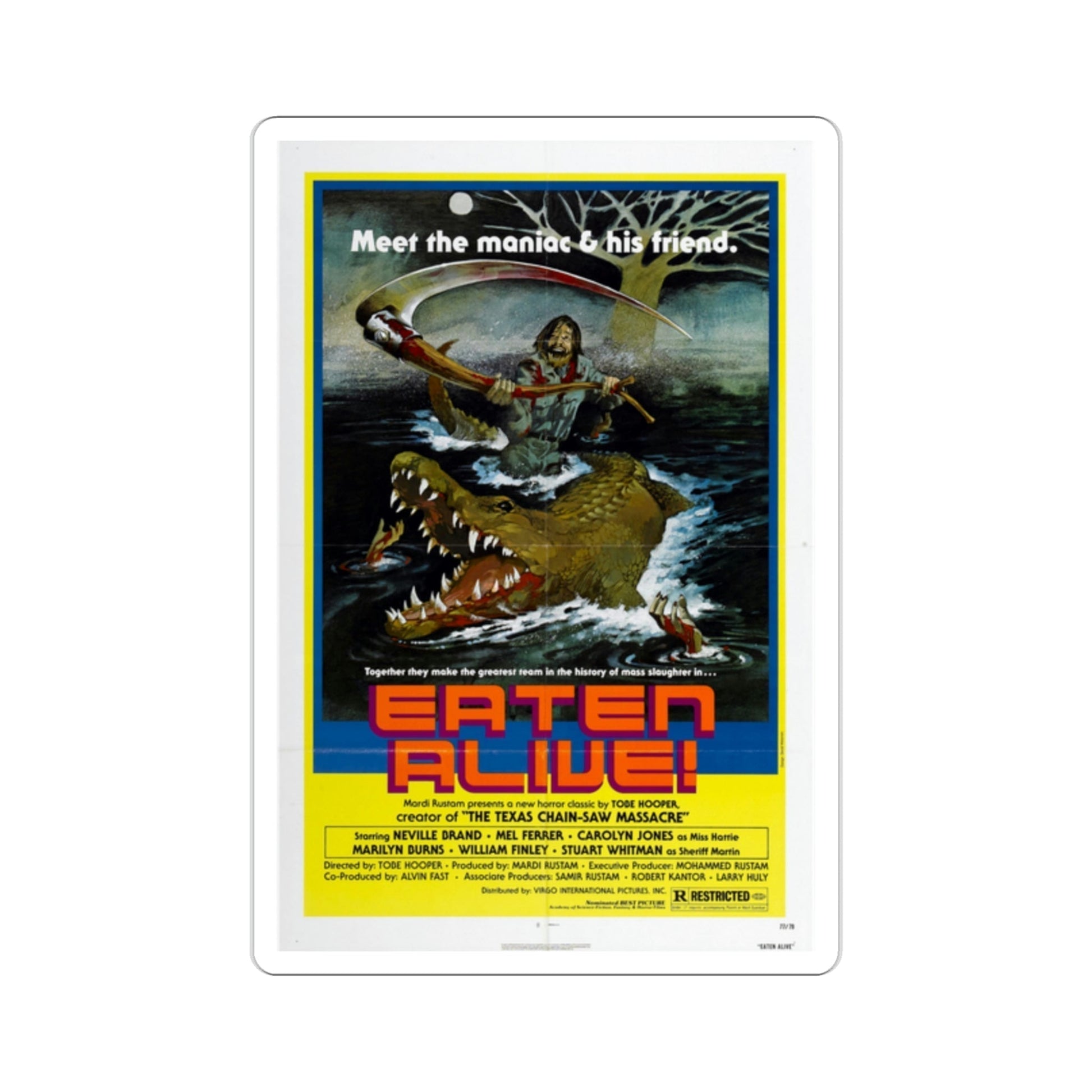 Eaten Alive 1976 Movie Poster STICKER Vinyl Die-Cut Decal-2 Inch-The Sticker Space