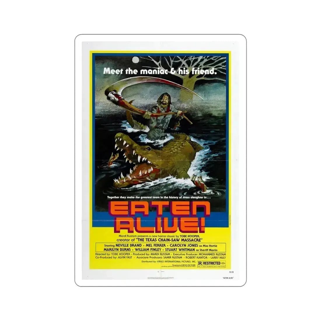 Eaten Alive 1976 Movie Poster STICKER Vinyl Die-Cut Decal - The Sticker Space