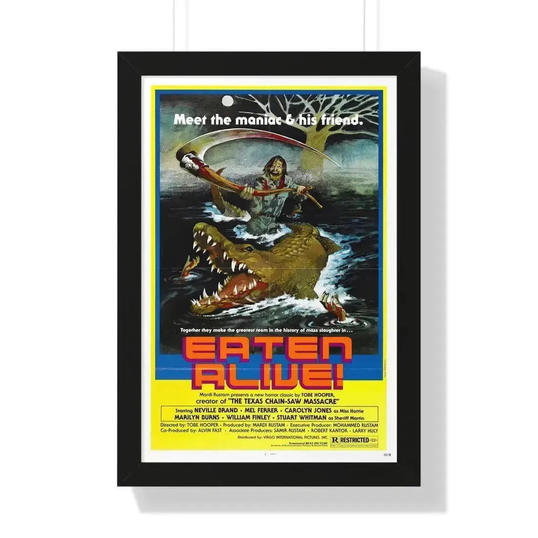 EATEN ALIVE (DEATH TRAP) 1976 - Framed Movie Poster 16″ x 24″ Black - The Sticker Space