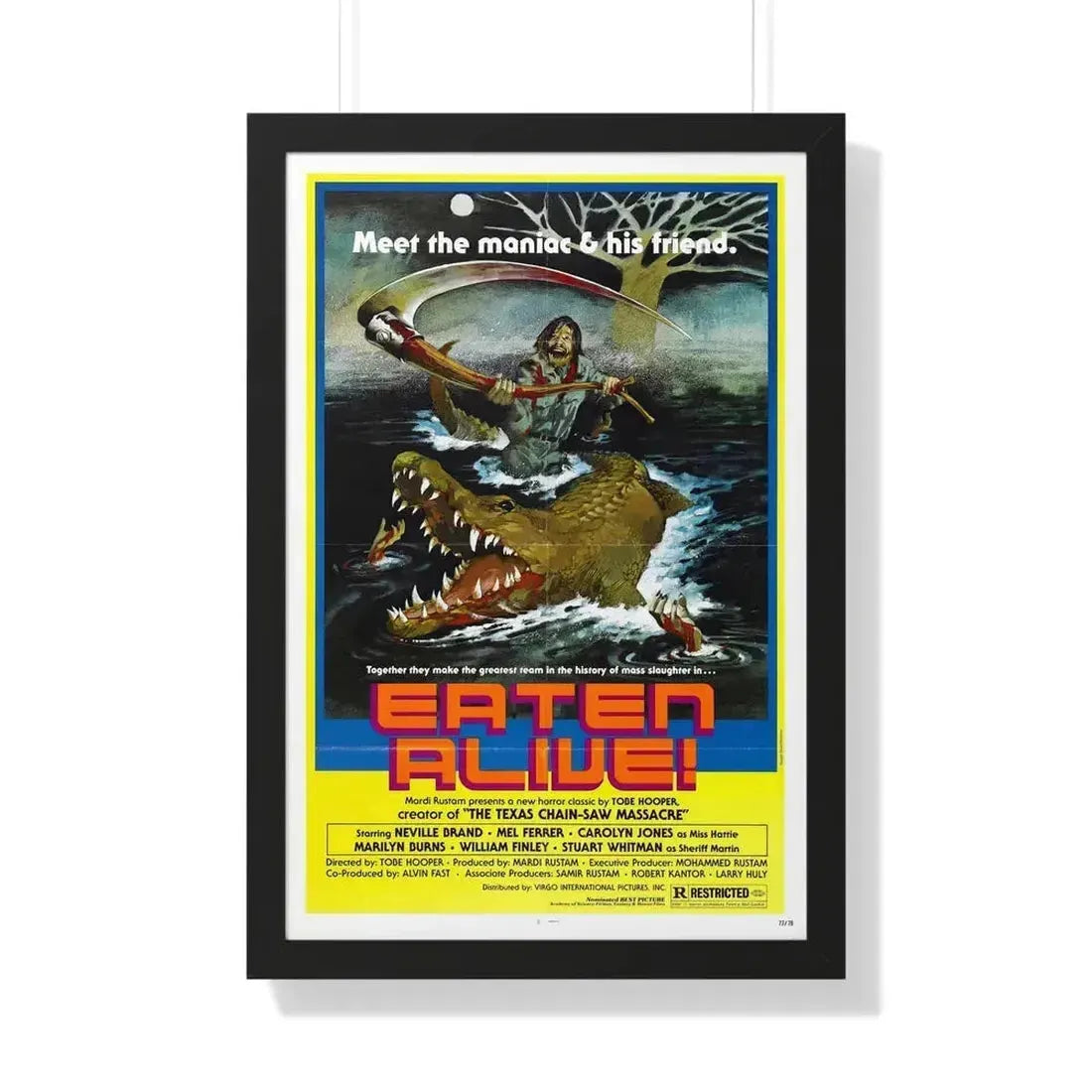 EATEN ALIVE (DEATH TRAP) 1976 - Framed Movie Poster 20" x 30" Black - The Sticker Space