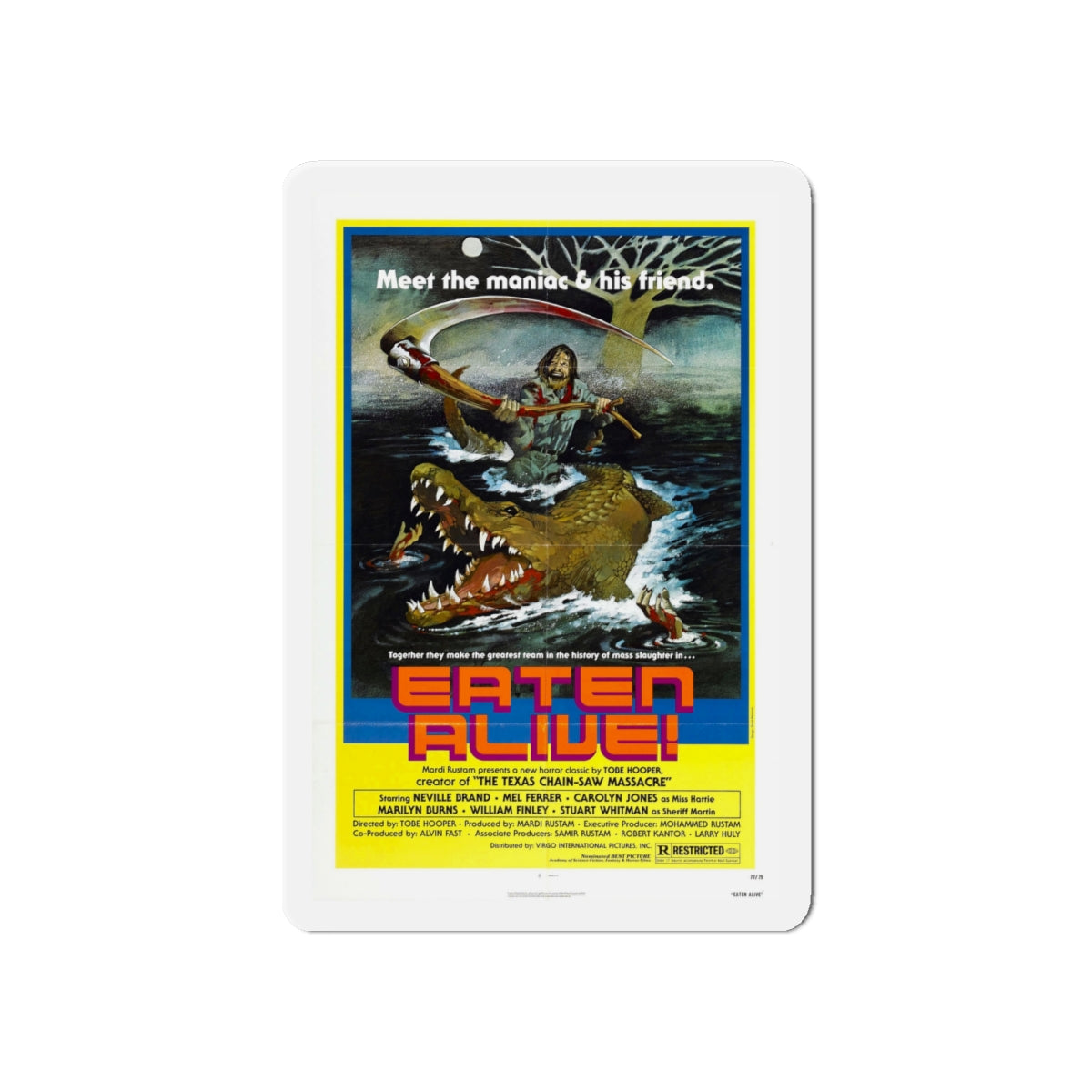 EATEN ALIVE (DEATH TRAP) 1976 Movie Poster - Die-Cut Magnet-6 × 6"-The Sticker Space