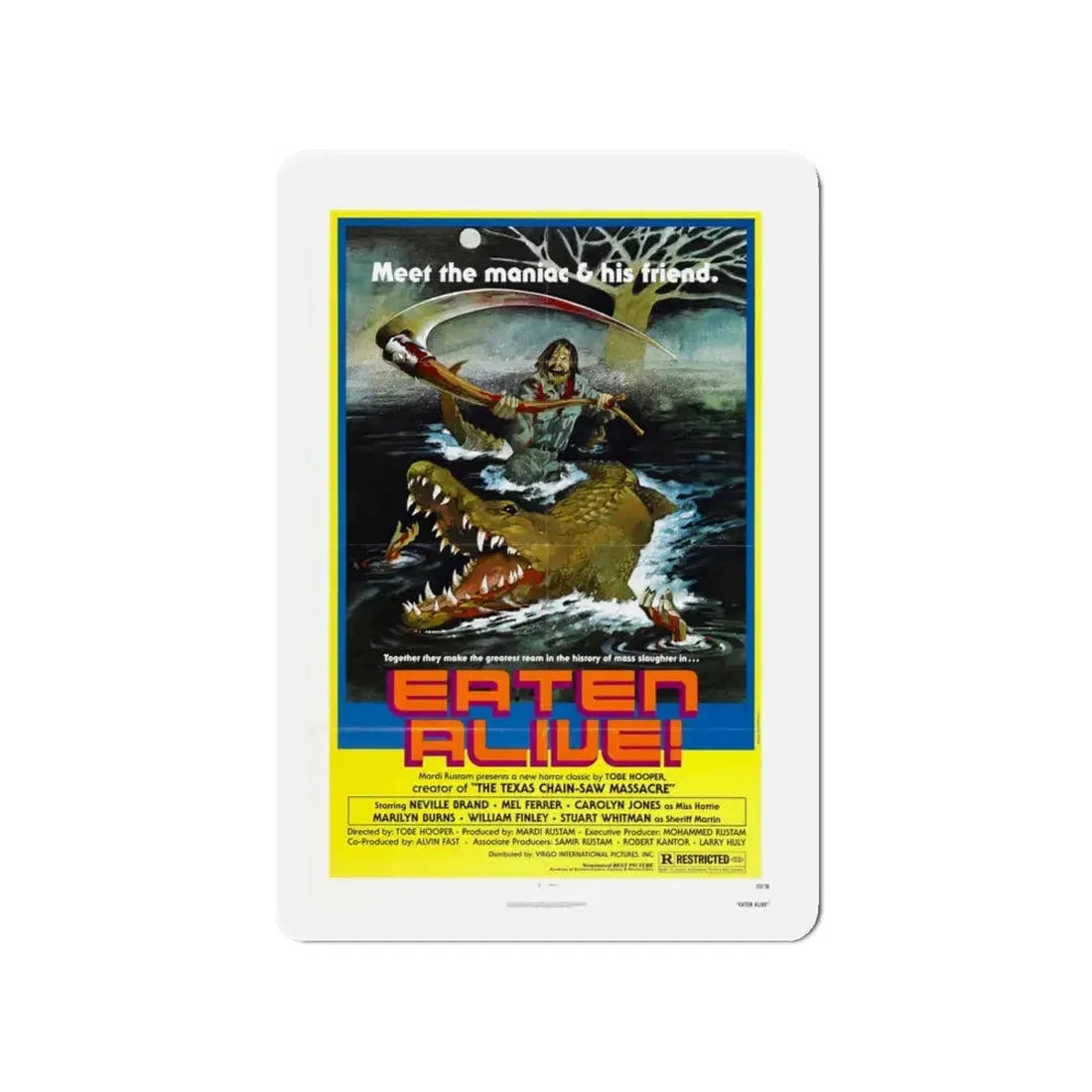 EATEN ALIVE (DEATH TRAP) 1976 Movie Poster - Refrigerator Magnet 4 Inch - The Sticker Space