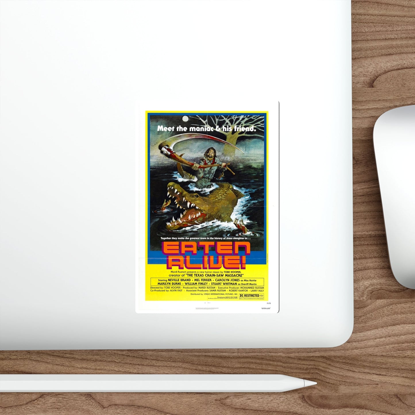 EATEN ALIVE (DEATH TRAP) 1976 Movie Poster STICKER Vinyl Die-Cut Decal-The Sticker Space