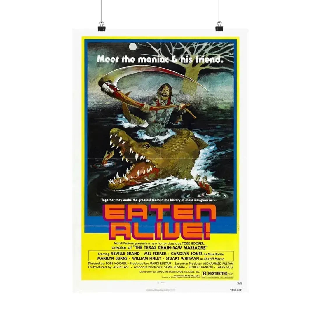 EATEN ALIVE (DEATH TRAP) 1976 - Paper Movie Poster 16″ x 24″ Matte - The Sticker Space