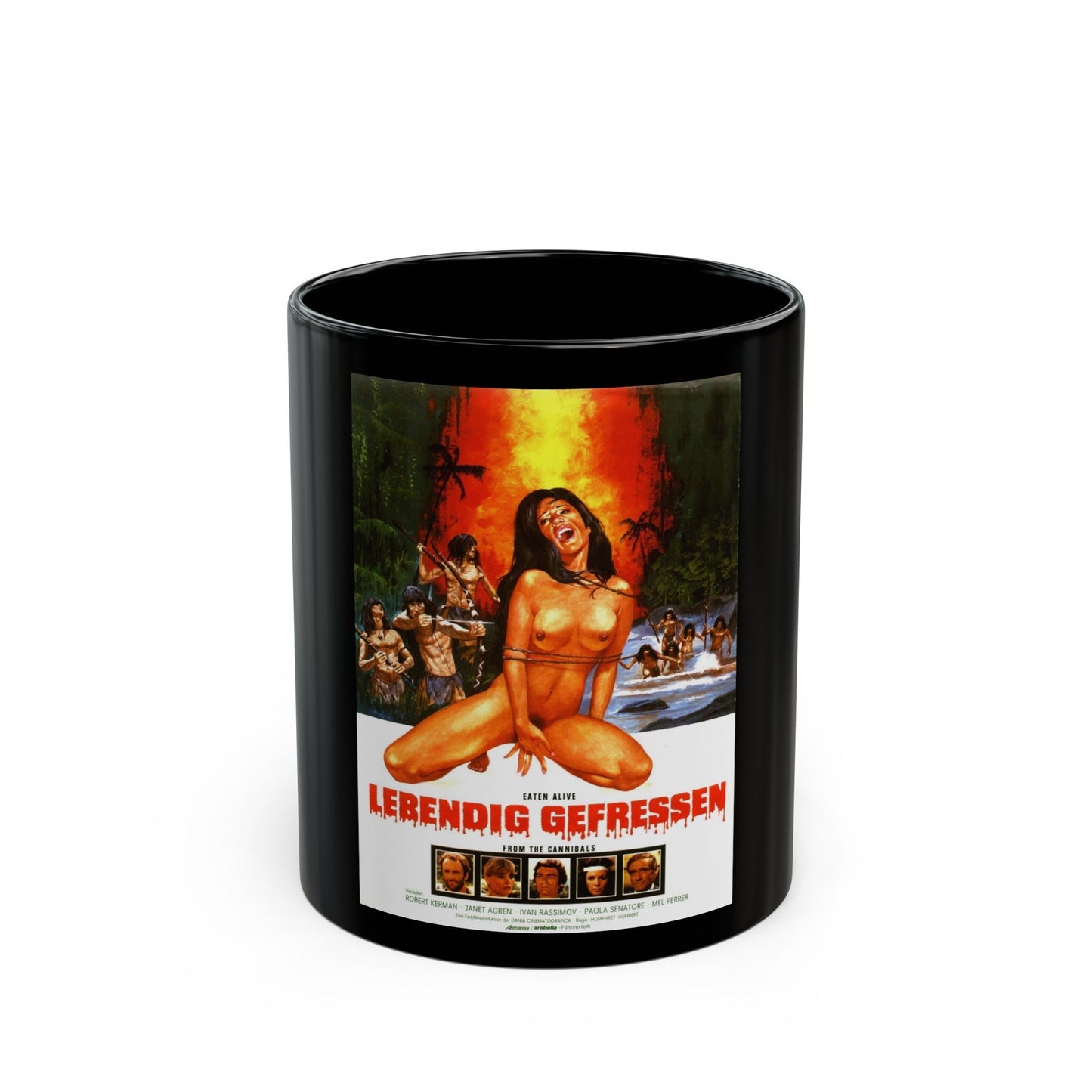 EATEN ALIVE (GERMAN) 1976 Movie Poster - Black Coffee Mug-11oz-The Sticker Space