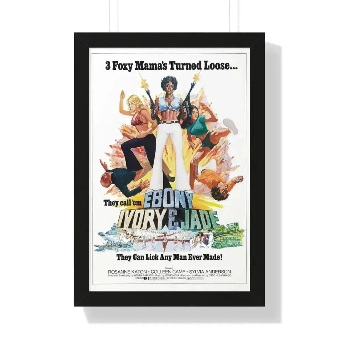 EBONY, IVORY & JADE 1976 - Framed Movie Poster 16″ x 24″ Black - The Sticker Space