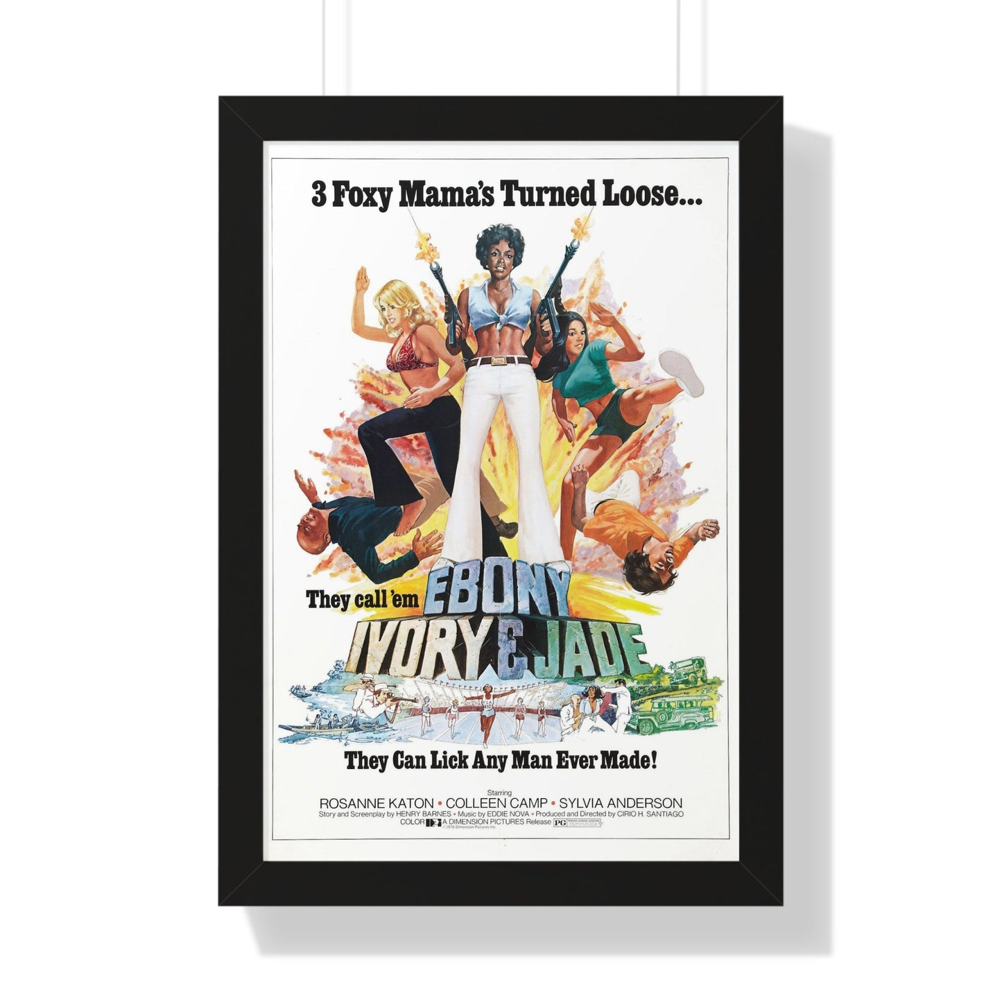 EBONY, IVORY & JADE 1976 - Framed Movie Poster-16″ x 24″-The Sticker Space