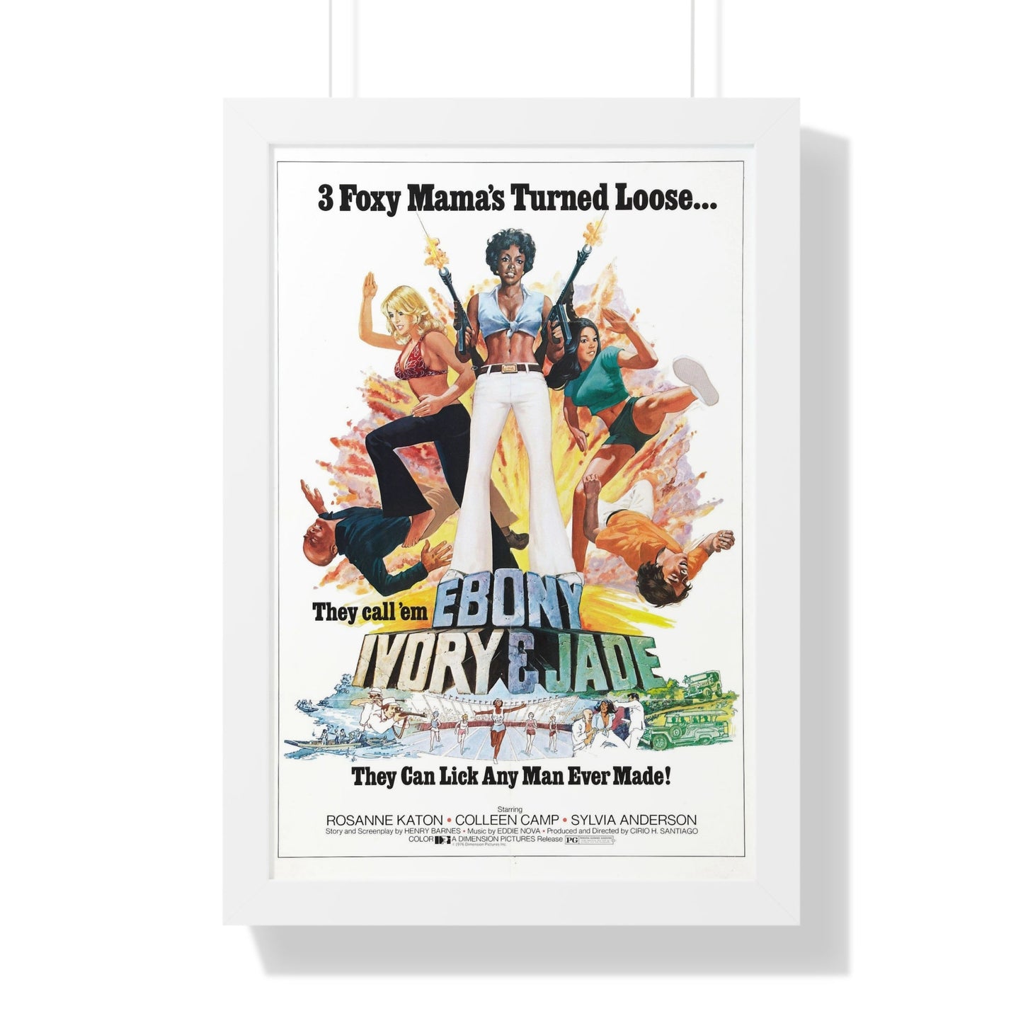 EBONY, IVORY & JADE 1976 - Framed Movie Poster-16″ x 24″-The Sticker Space