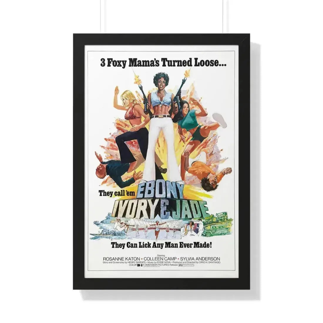 EBONY, IVORY & JADE 1976 - Framed Movie Poster 20" x 30" Black - The Sticker Space