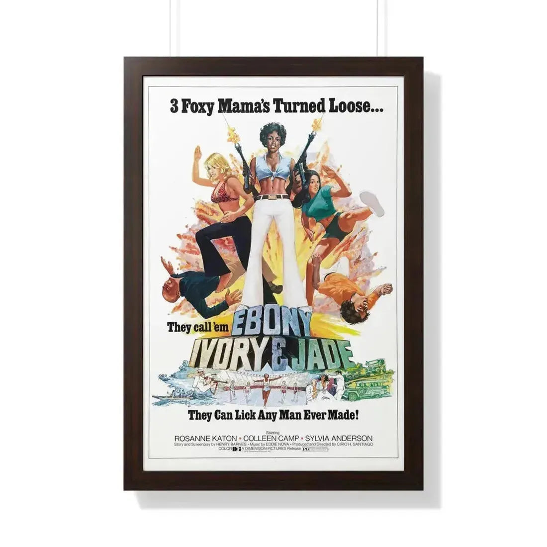 EBONY, IVORY & JADE 1976 - Framed Movie Poster 20" x 30" Walnut - The Sticker Space