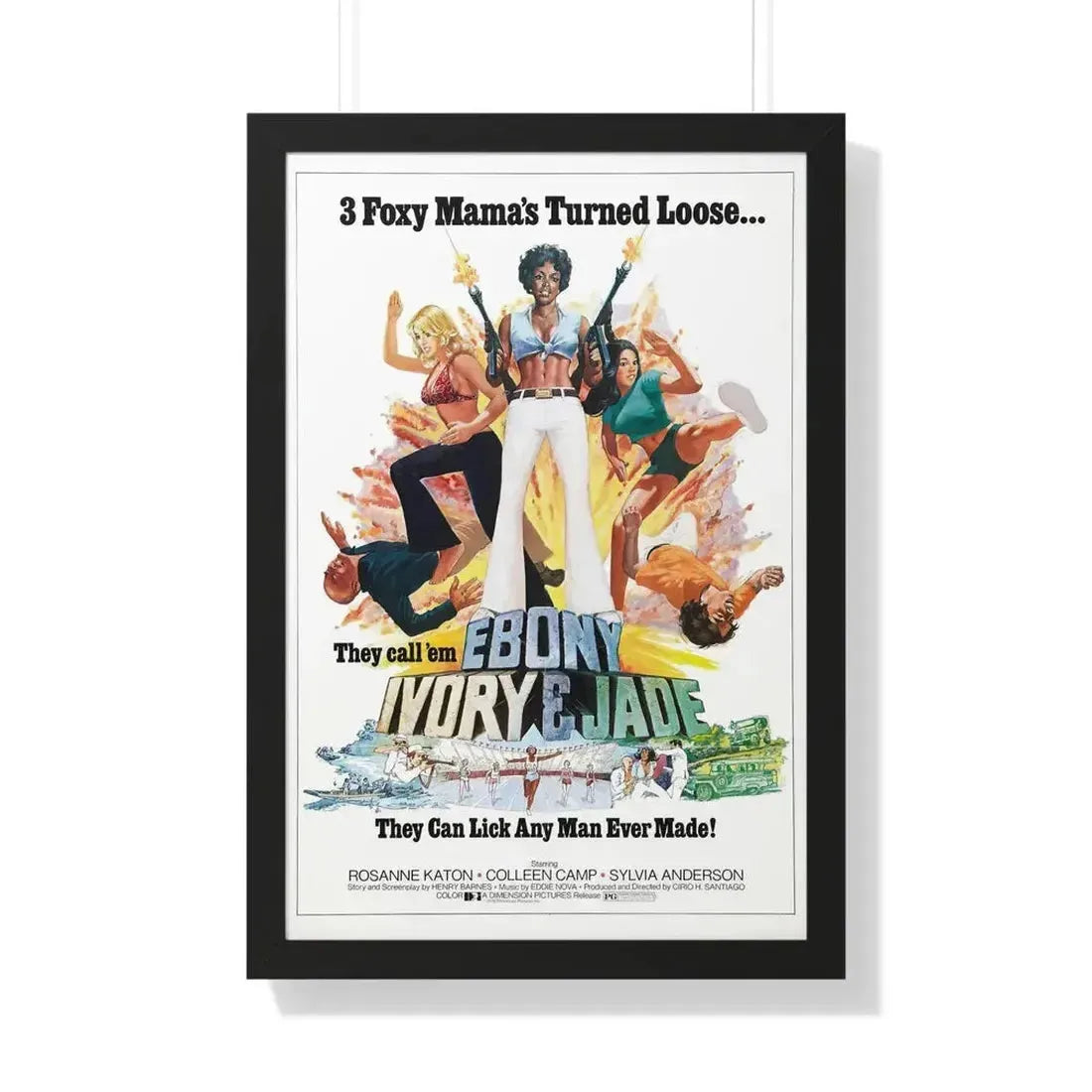 EBONY, IVORY & JADE 1976 - Framed Movie Poster - The Sticker Space
