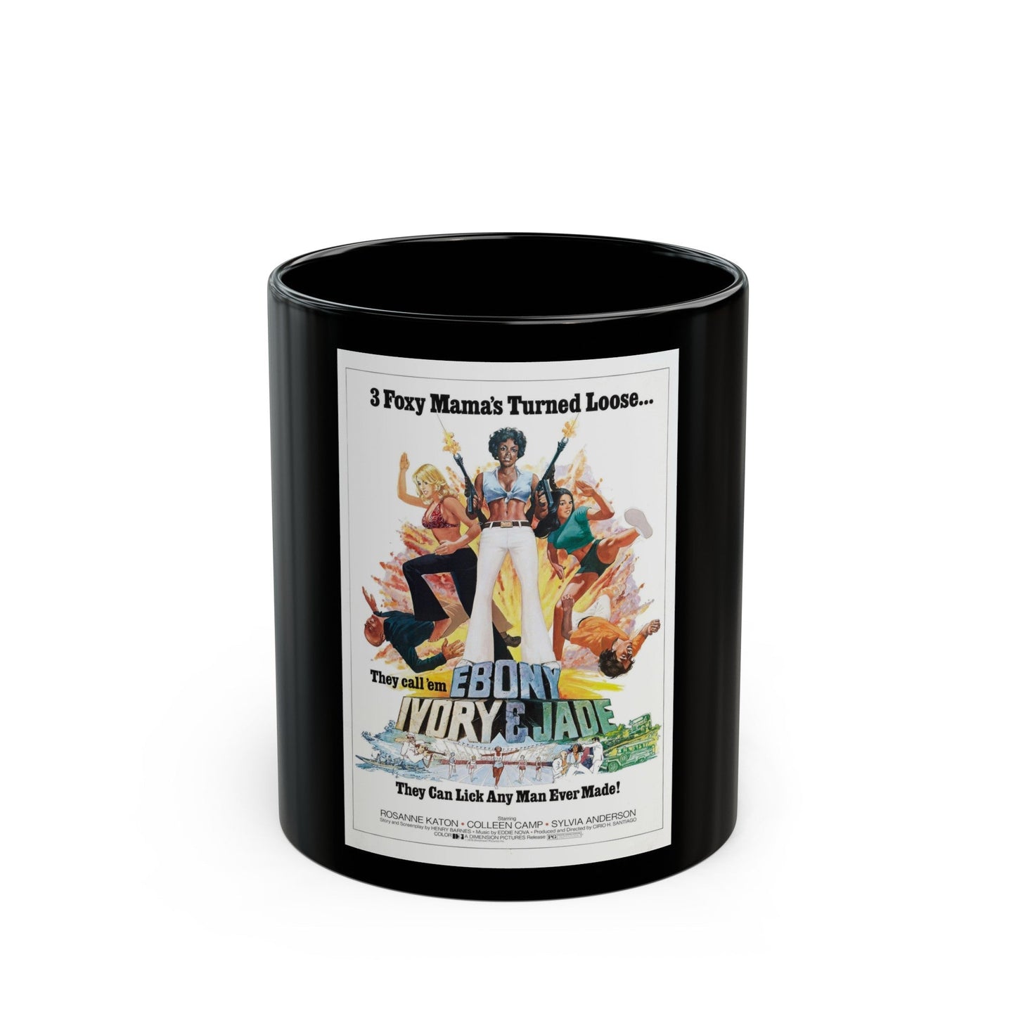 EBONY, IVORY & JADE 1976 Movie Poster - Black Coffee Mug-11oz-The Sticker Space