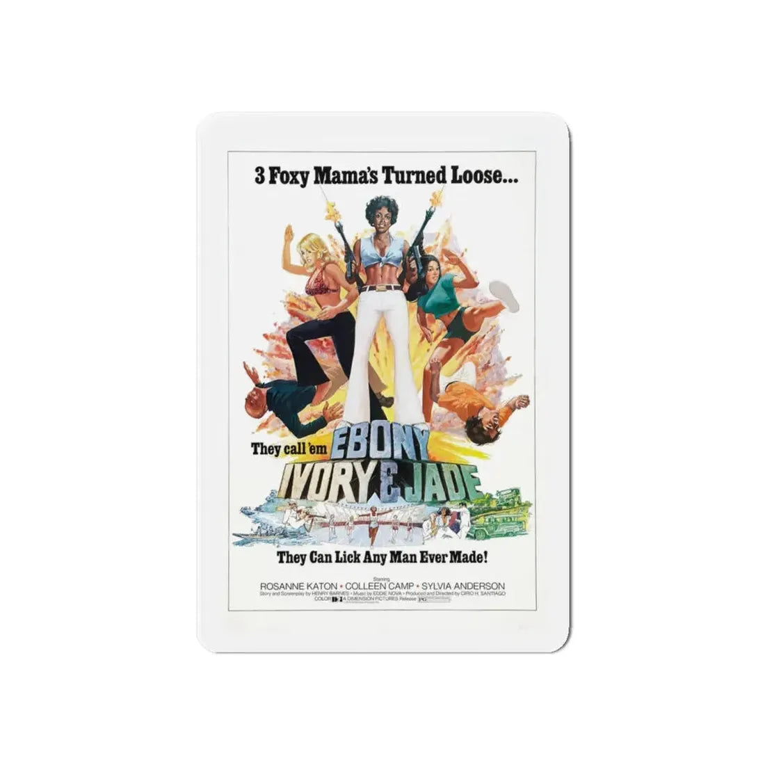 EBONY, IVORY & JADE 1976 Movie Poster - Refrigerator Magnet 6 Inch - The Sticker Space