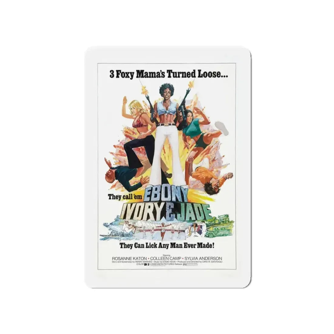 EBONY, IVORY & JADE 1976 Movie Poster - Refrigerator Magnet - The Sticker Space