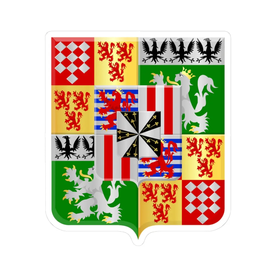 Ecaussinnes wapen (Belgium) (Coat of Arms) STICKER Vinyl Kiss-Cut Decal 3 Inch White - The Sticker Space
