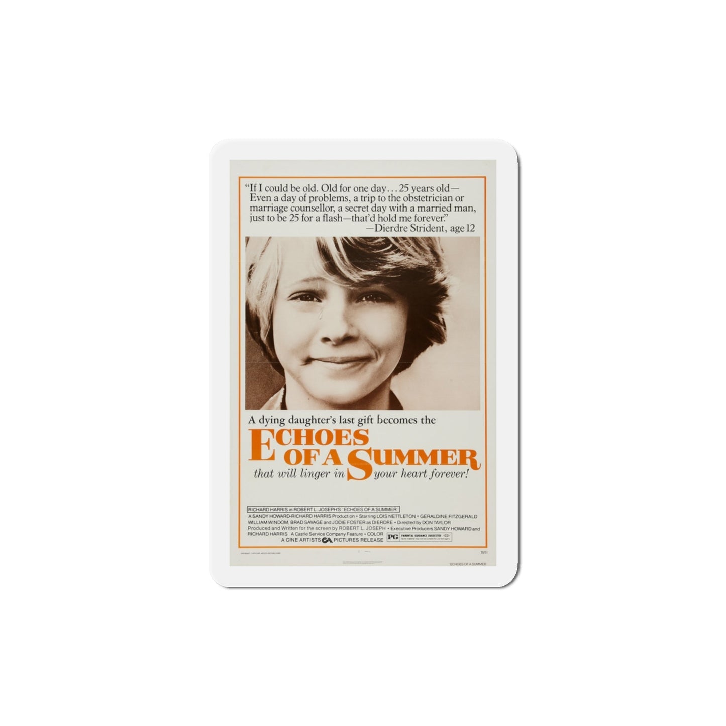 Echoes of a Summer 1976 2 Movie Poster Die-Cut Magnet-3 Inch-The Sticker Space