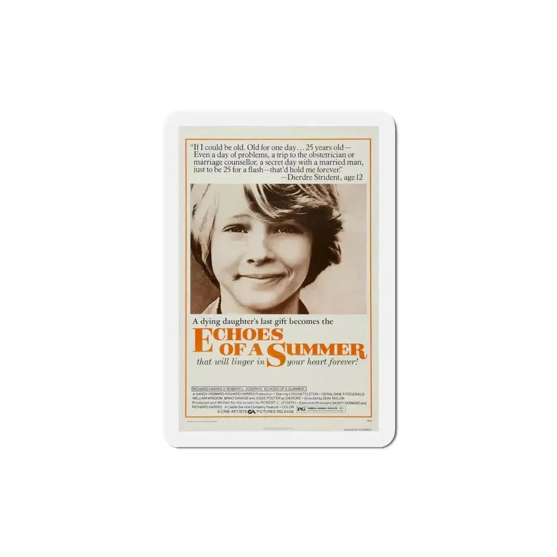 Echoes of a Summer 1976 2 Movie Poster Refrigerator Magnet 4 Inch - The Sticker Space