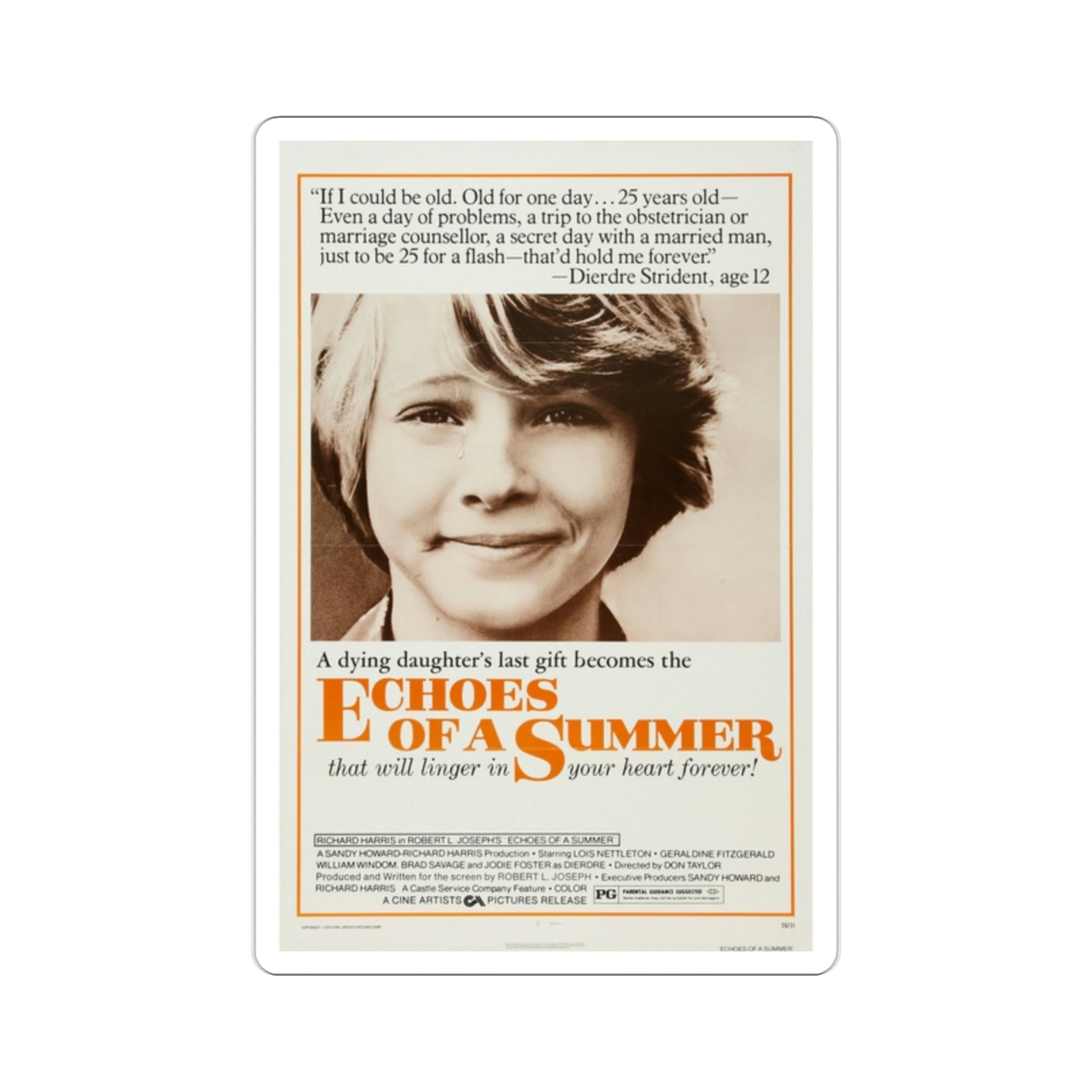 Echoes of a Summer 1976 2 Movie Poster STICKER Vinyl Die-Cut Decal-2 Inch-The Sticker Space